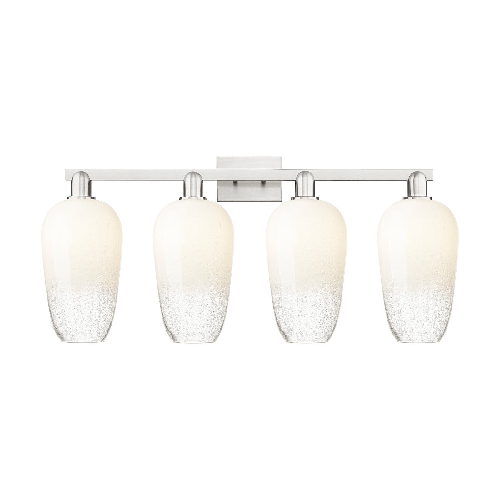 Innovations Brookhaven Flute 34in 4-Light Bath Vanity Light | Industrial Brushed Satin Nickel and Opal Glass | Bathroom Vanity | Model 716-4W-SN-G484-7OP
