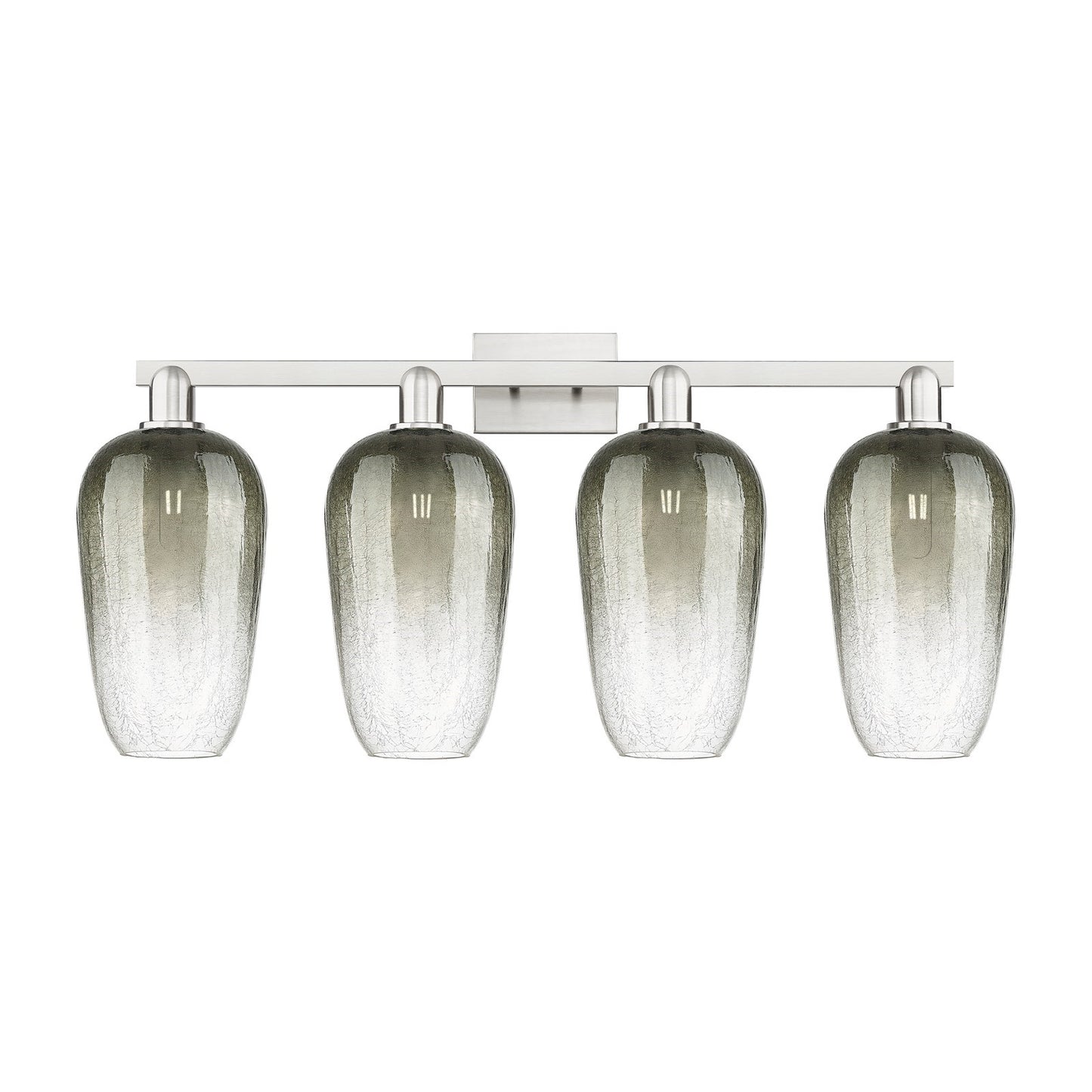 Innovations Brookhaven Flute 34in 4-Light Bath Vanity Light | Industrial Brushed Satin Nickel and Slate Glass | Bathroom Vanity | Model 716-4W-SN-G484-7SL