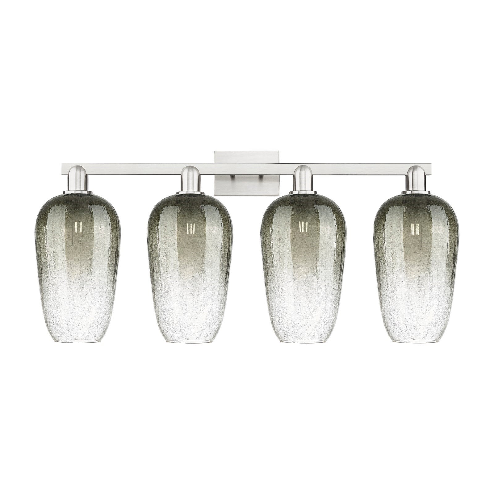 Innovations Brookhaven Flute 34in 4-Light Bath Vanity Light | Industrial Brushed Satin Nickel and Slate Glass | Bathroom Vanity | Model 716-4W-SN-G484-7SL