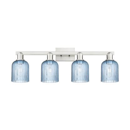 Innovations Bridal Veil 4Lt 32" Bath, Satin Nickel/Blue - 716-4W-SN-G559-5BL