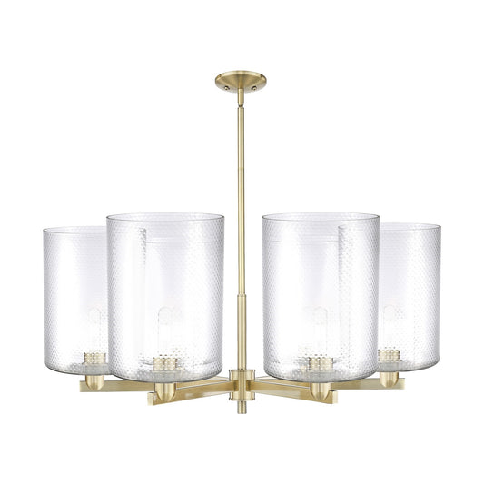 Innovations Cobbleskill 39in 6-Light Chandelier | Industrial Antique Brass Steel and Clear Glass | Dining Room & Living Room | Model 716-6CR-AB-G112-L