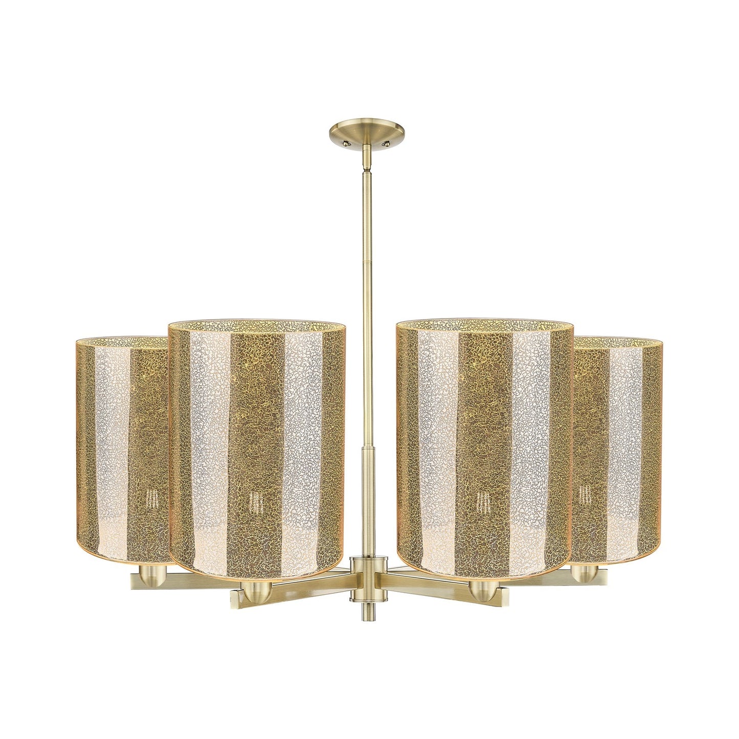 Innovations Cobbleskill 39in 6-Light Chandelier | Industrial Antique Brass and Mercury Glass | Dining Room & Living Room | Model 716-6CR-AB-G116-L