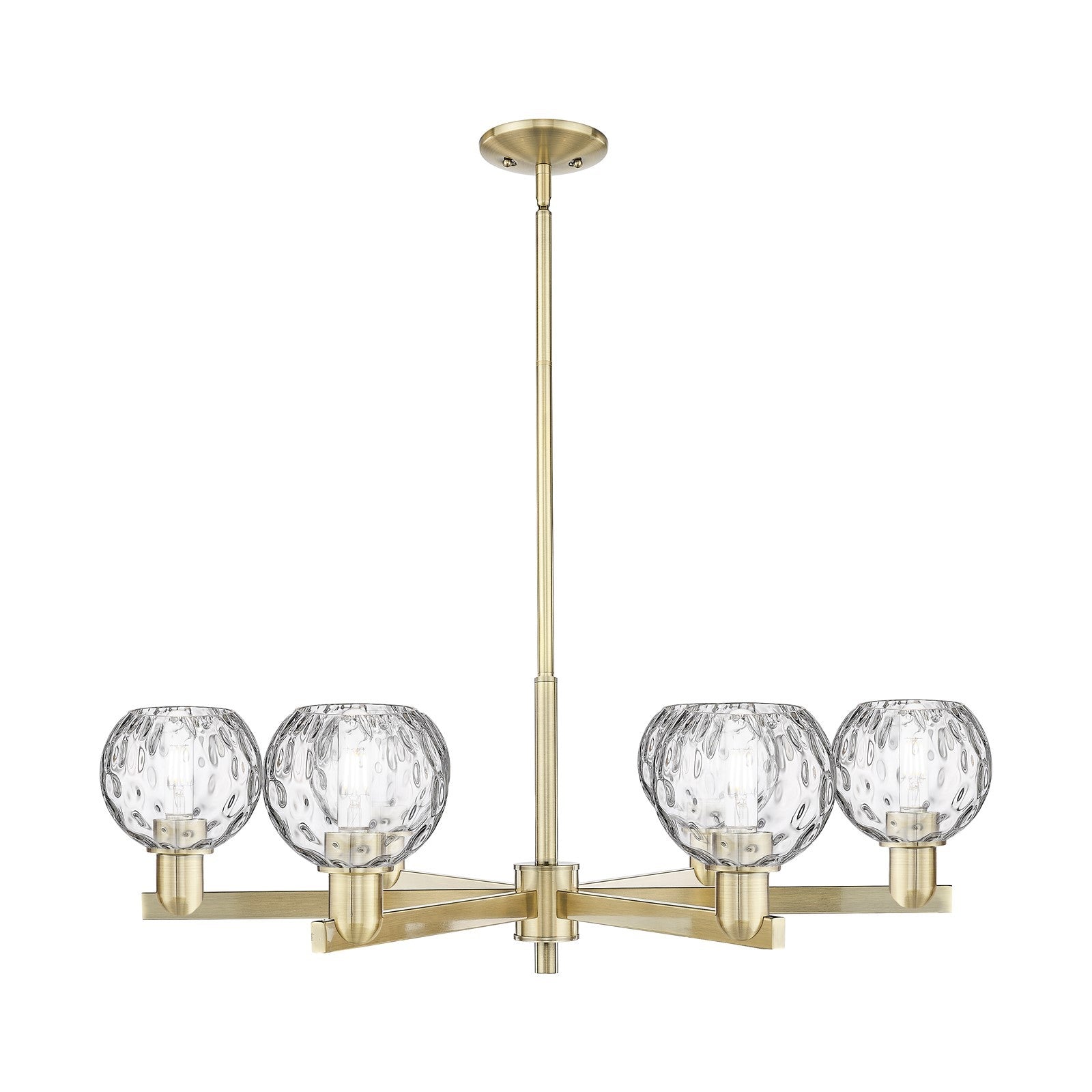 Innovations Athens 36in 6-Light Chandelier | Industrial Antique Brass and Clear Water Glass | Kitchen Island & Dining Room | Model 716-6CR-AB-G1215-6