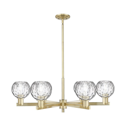 Innovations Athens 36in 6-Light Chandelier | Industrial Antique Brass and Clear Water Glass | Kitchen Island & Dining Room | Model 716-6CR-AB-G1215-6