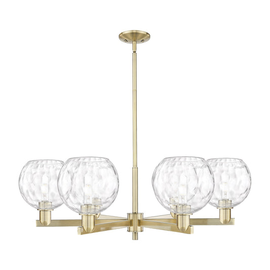 Innovations Athens 38in 6-Light Chandelier | Industrial Antique Brass and Clear Water Glass | Dining Room & Living Room | Model 716-6CR-AB-G1215-8