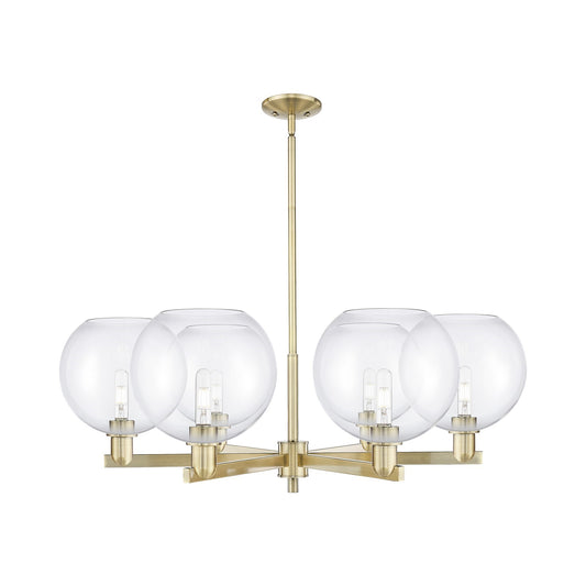 Innovations Athens 40in 6-Light Chandelier | Industrial Antique Brass Steel and Clear Glass | Dining Room & Living Room | Model 716-6CR-AB-G122-10