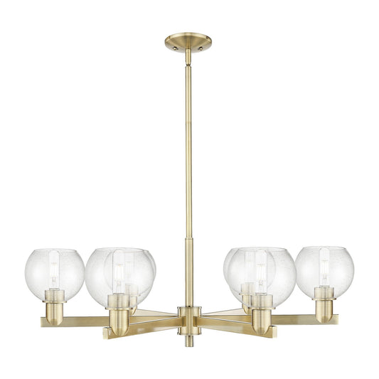 Innovations Athens 36in 6-Light Chandelier | Industrial Antique Brass and Seedy Glass | Dining Room & Living Room | Model 716-6CR-AB-G124-6