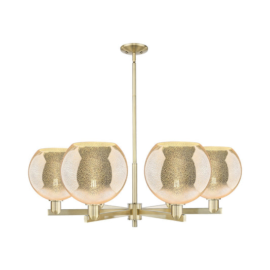 Innovations Athens 40in 6-Light Chandelier | Industrial Antique Brass and Mercury Glass | Dining Room & Living Room | Model 716-6CR-AB-G128-10