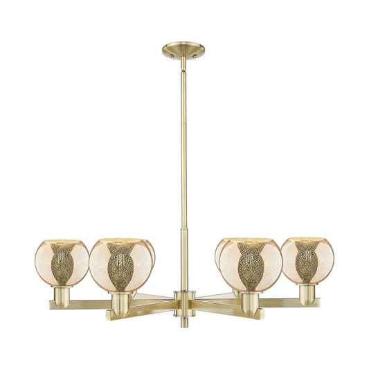 Innovations Athens 36in 6-Light Chandelier | Industrial Antique Brass and Mercury Glass | Dining Room & Living Room | Model 716-6CR-AB-G128-6
