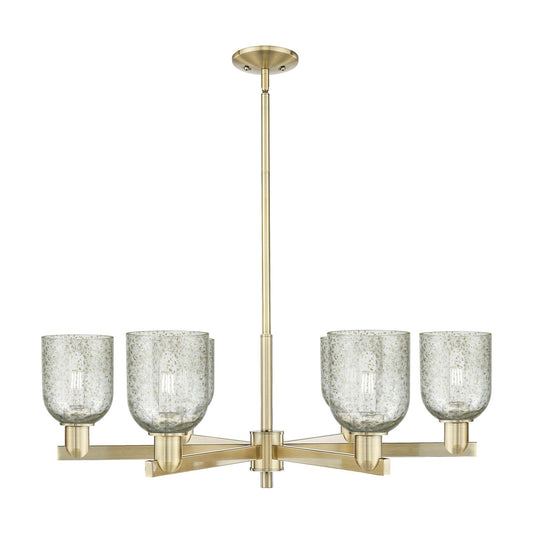 Innovations Caledonia 35in 6-Light Chandelier | Industrial Antique Brass and Mica Glass | Dining Room & Living Room | Model 716-6CR-AB-G259