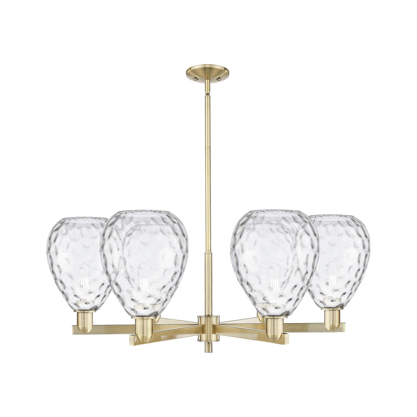 Innovations Waverly 38in 6-Light Chandelier | Industrial Antique Brass Steel and Clear Glass | Dining Room & Living Room | Model 716-6CR-AB-G372