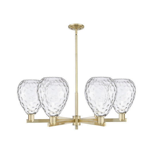 Innovations Waverly 38in 6-Light Chandelier | Industrial Antique Brass Steel and Clear Glass | Dining Room & Living Room | Model 716-6CR-AB-G372