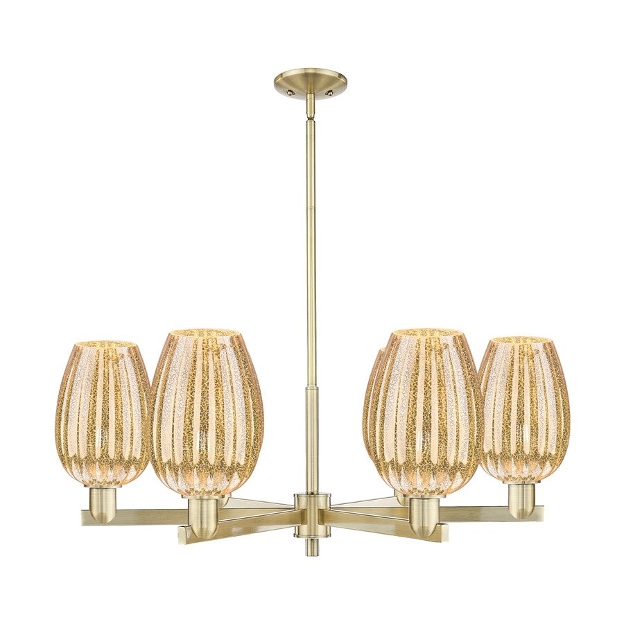Innovations Preston 6Lt 24" Flute Stem Chandelier, AB/MC - 716-6CR-AB-G457-6ME