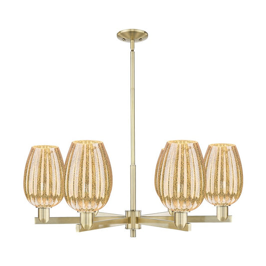 Innovations Preston 6Lt 24" Flute Stem Chandelier, AB/MC - 716-6CR-AB-G457-6ME