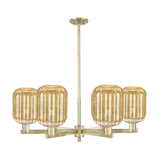 Innovations Preston Cylinder 36.5in 6-Light Chandelier | Industrial Antique Brass and Mercury Glass | Dining Room & Living | Model 716-6CR-AB-G460-7ME