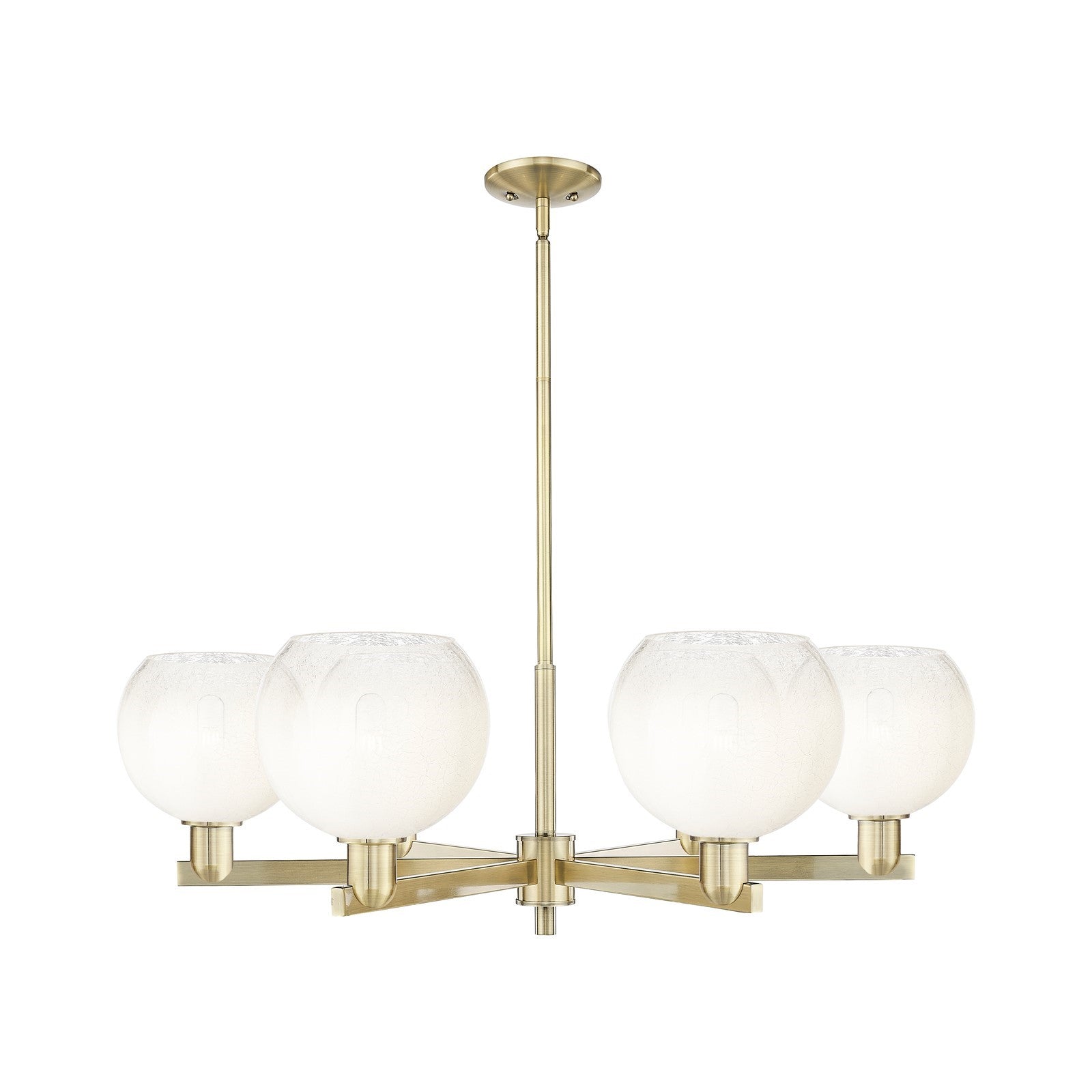 Innovations Brookhaven Globe 38in 6-Light Chandelier | Industrial Antique Brass Steel and Opal Glass | Dining Room & Living | Model 716-6CR-AB-G483-8OP