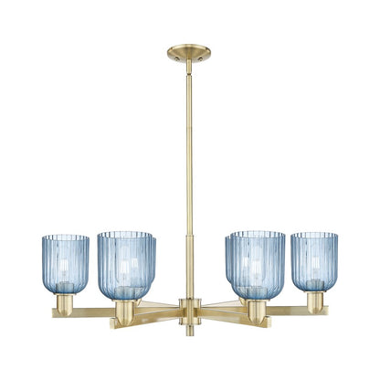 Innovations Bridal Veil 6Lt 35" Stem Chandelier, AB/Blue - 716-6CR-AB-G559-5BL