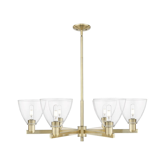 Innovations Bristol 37in 6-Light Chandelier | Industrial Antique Brass and Clear Glass | Dining Room & Living Room | Model 716-6CR-AB-GBD-752