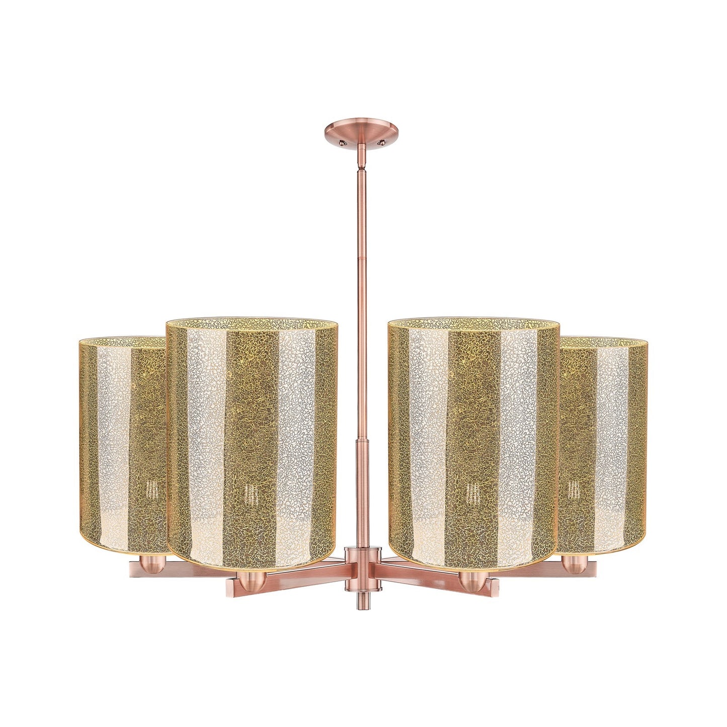 Innovations Cobbleskill 39in 6-Light Chandelier | Industrial Antique Copper and Mercury Glass | Dining Room & Living Room | Model 716-6CR-AC-G116-L