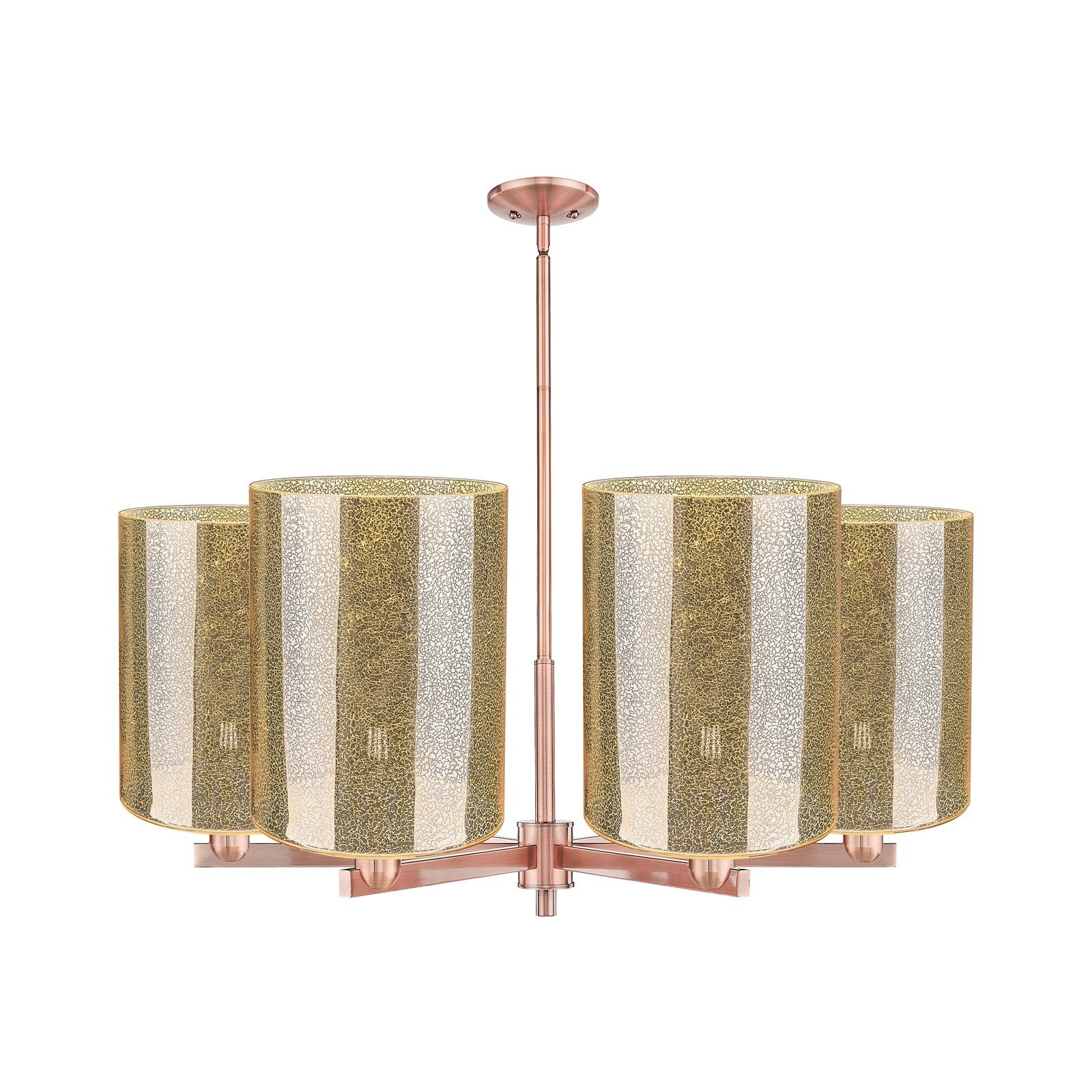 Innovations Cobbleskill 39in 6-Light Chandelier | Industrial Antique Copper and Mercury Glass | Dining Room & Living Room | Model 716-6CR-AC-G116-L