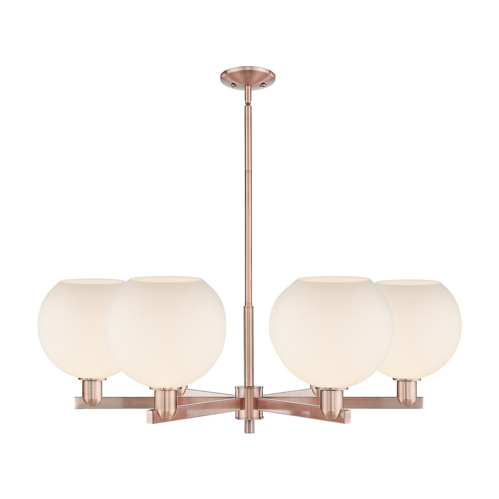 Innovations Athens 40in 6-Light Chandelier | Industrial Antique Copper and Matte White Glass | Dining Room & Living Room | Model 716-6CR-AC-G121-10