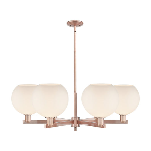 Innovations Athens 40in 6-Light Chandelier | Industrial Antique Copper and Matte White Glass | Dining Room & Living Room | Model 716-6CR-AC-G121-10