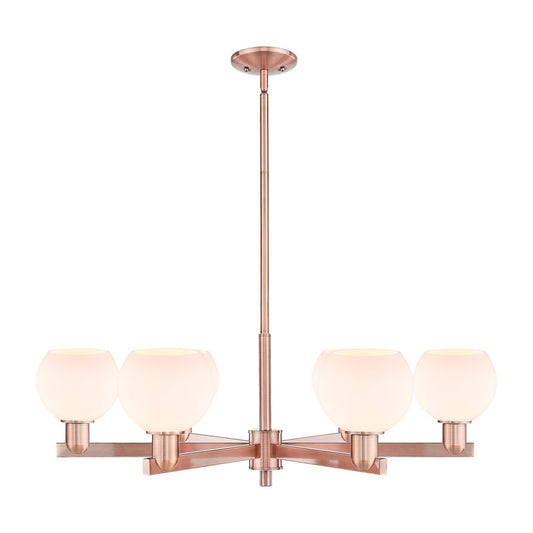 Innovations Athens 36in 6-Light Chandelier | Industrial Antique Copper and Matte White Glass | Dining Room & Living Room | Model 716-6CR-AC-G121-6