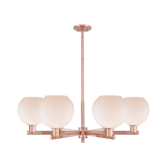 Innovations Athens 38in 6-Light Chandelier | Industrial Antique Copper Steel and Matte White Glass | Dining Room & Living Room | Model 716-6CR-AC-G121-8