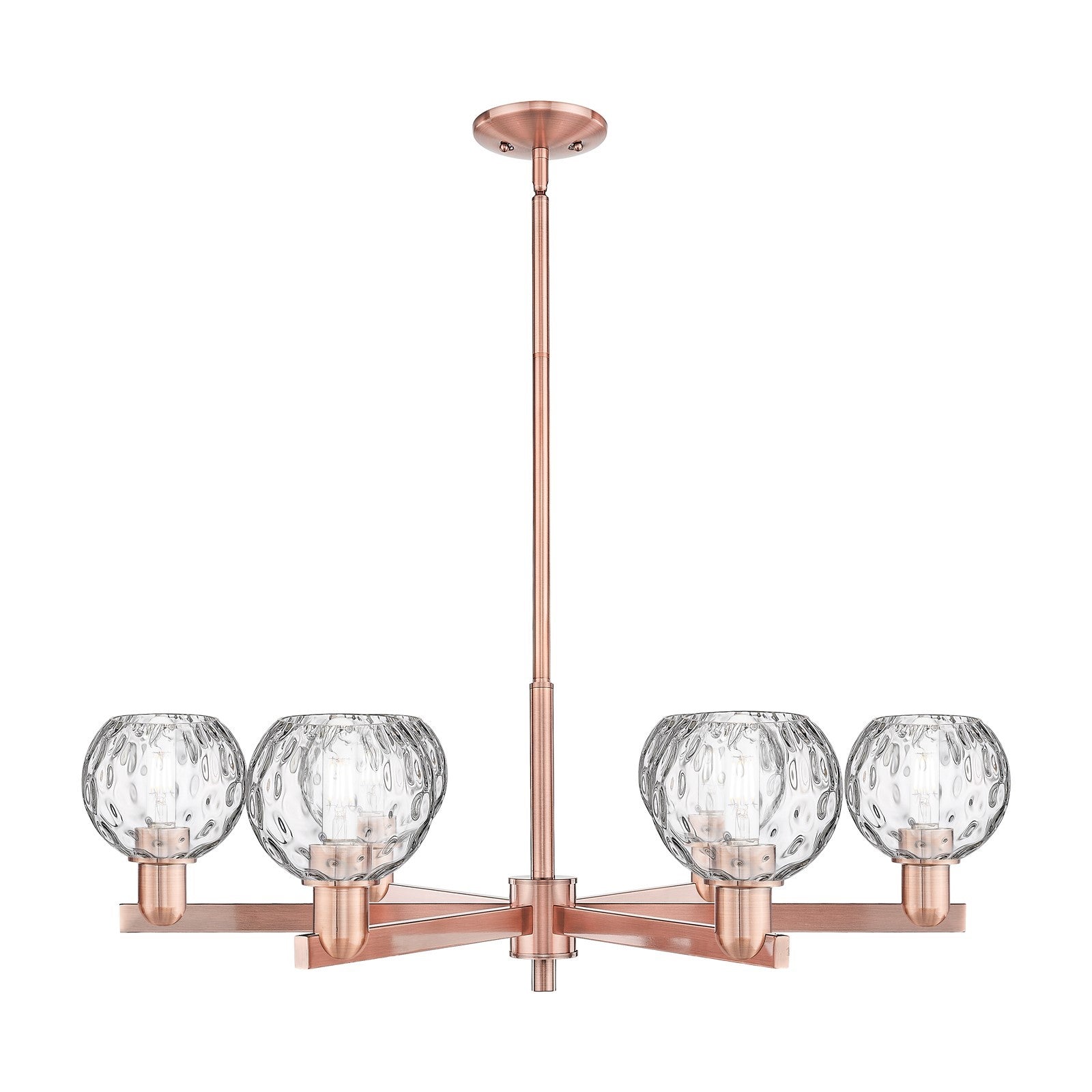 Innovations Athens 36in 6-Light Chandelier | Industrial Antique Copper and Clear Water Glass | Kitchen Island & Dining Room | Model 716-6CR-AC-G1215-6