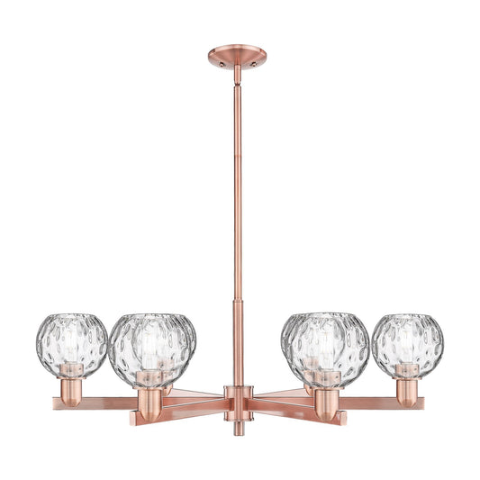 Innovations Athens 36in 6-Light Chandelier | Industrial Antique Copper and Clear Water Glass | Kitchen Island & Dining Room | Model 716-6CR-AC-G1215-6