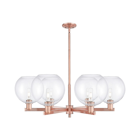 Innovations Athens 40in 6-Light Chandelier | Industrial Antique Copper and Clear Glass | Dining Room & Living Room | Model 716-6CR-AC-G122-10