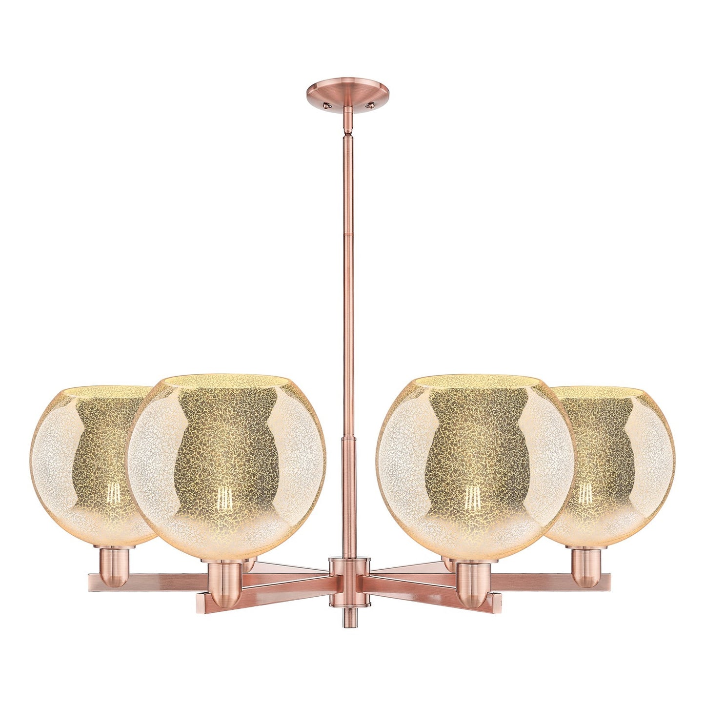 Innovations Athens 40in 6-Light Chandelier | Industrial Antique Copper and Mercury Glass | Dining Room & Living Room | Model 716-6CR-AC-G128-10