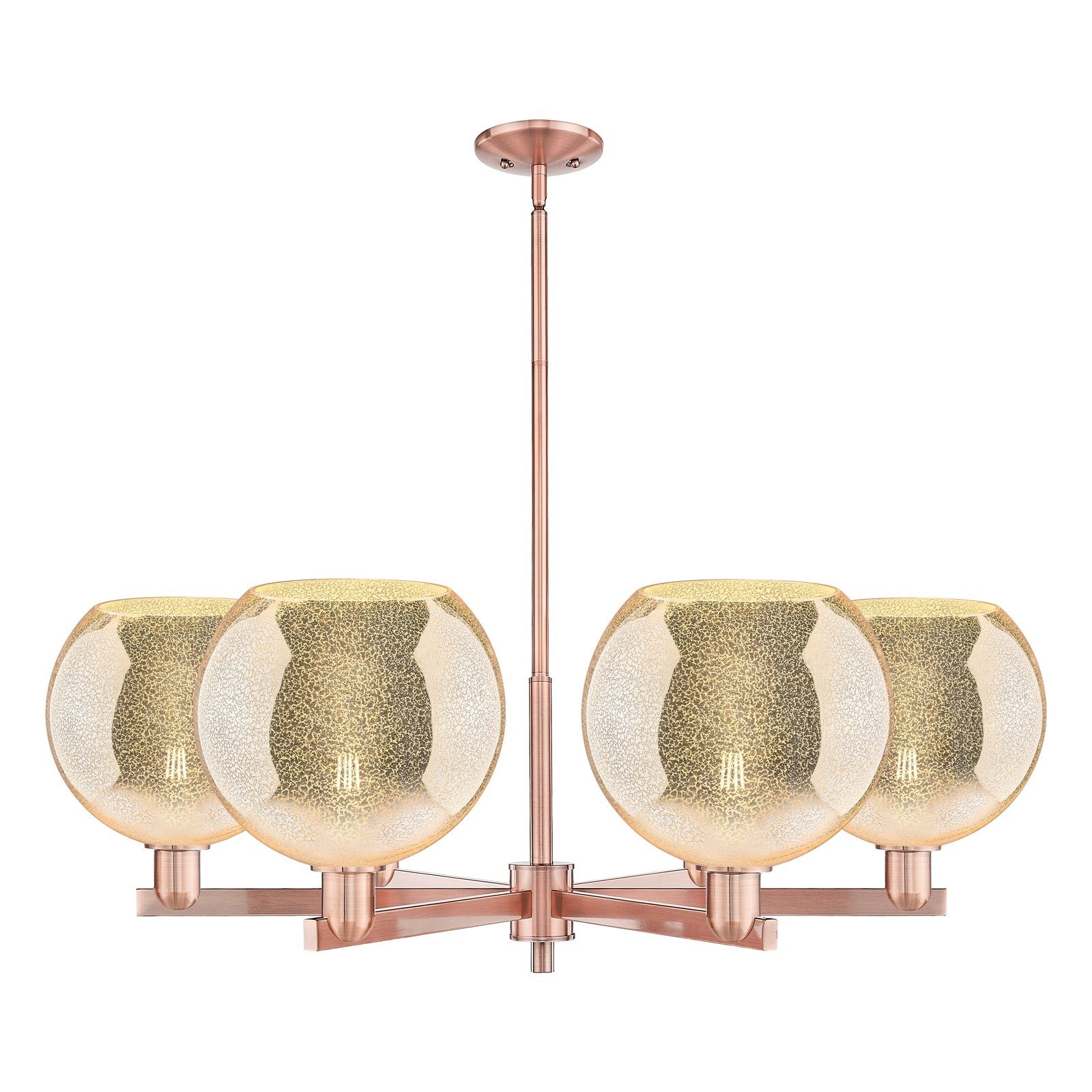 Innovations Athens 40in 6-Light Chandelier | Industrial Antique Copper and Mercury Glass | Dining Room & Living Room | Model 716-6CR-AC-G128-10
