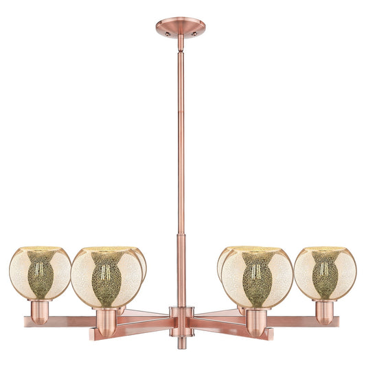 Innovations Athens 36in 6-Light Chandelier | Industrial Antique Copper and Mercury Glass | Dining Room & Living Room | Model 716-6CR-AC-G128-6