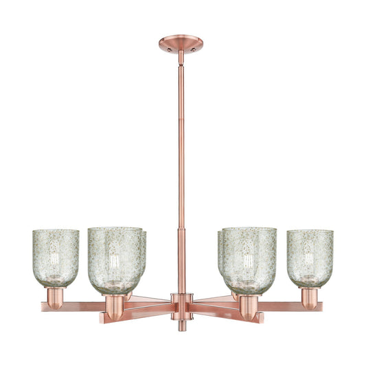 Innovations Caledonia 35in 6-Light Chandelier | Industrial Antique Copper Steel and Mica Glass | Dining Room & Living Room | Model 716-6CR-AC-G259