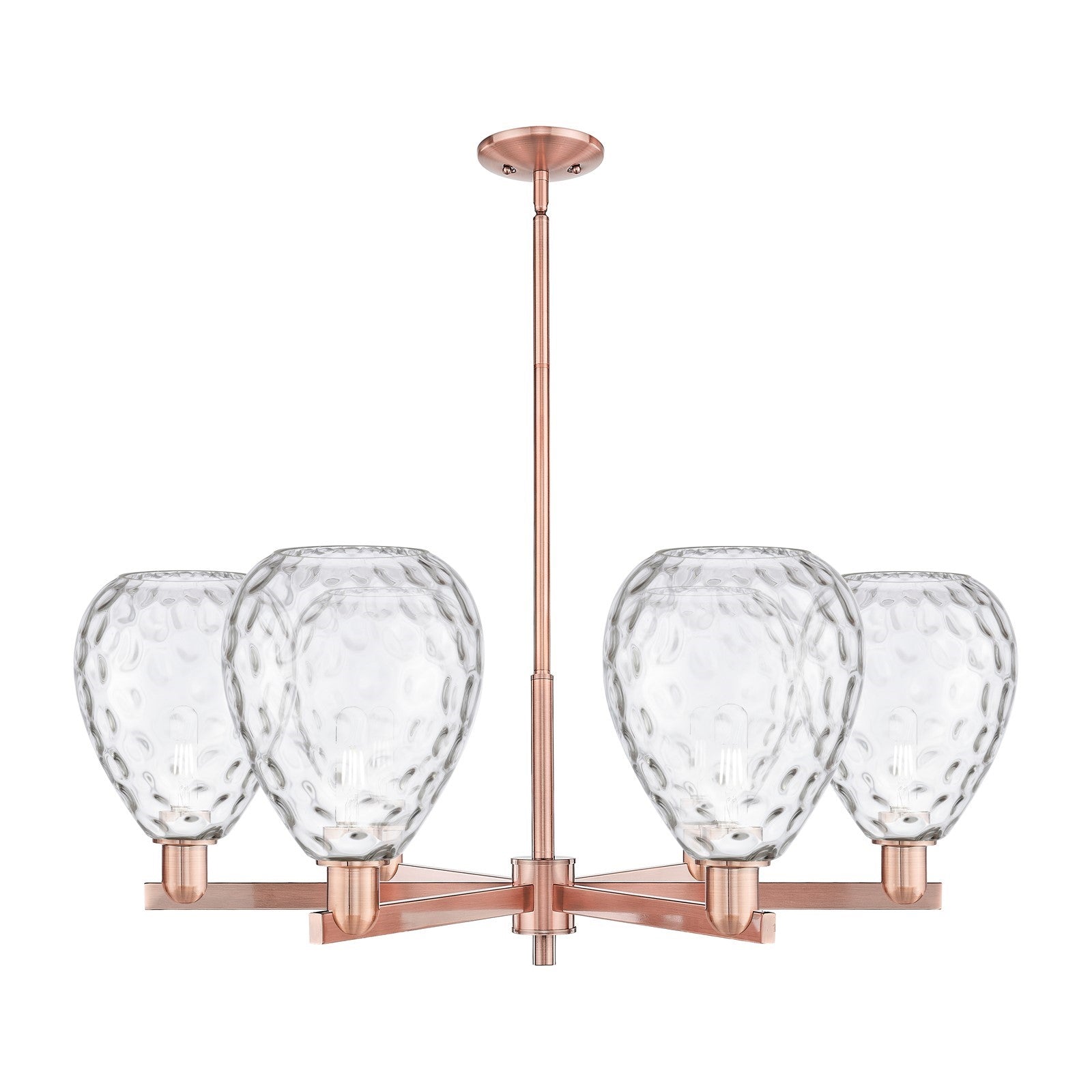 Innovations Waverly 38in 6-Light Chandelier | Industrial Antique Copper Steel and Clear Glass | Kitchen Island & Dining Room | Model 716-6CR-AC-G372