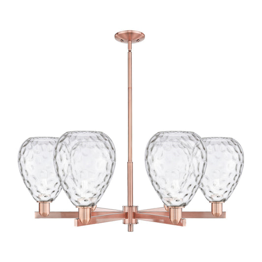 Innovations Waverly 38in 6-Light Chandelier | Industrial Antique Copper Steel and Clear Glass | Kitchen Island & Dining Room | Model 716-6CR-AC-G372