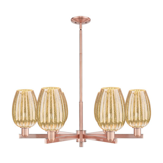 Innovations Preston 6Lt 24" Flute Stem Chandelier, CP/MC - 716-6CR-AC-G457-6ME