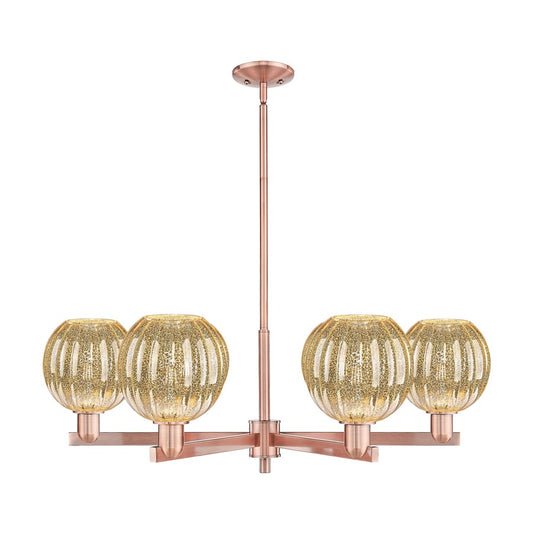 Innovations Preston 6Lt 24" Globe Stem Chandelier, CP/MC - 716-6CR-AC-G458-7ME