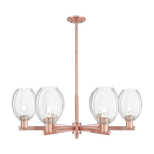 Innovations Preston 6Lt 24" Bell Stem Chandelier, CP/Clear - 716-6CR-AC-G459-6CL
