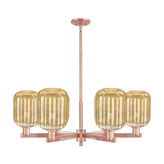 Innovations Preston Cylinder 36.5in 6-Light Chandelier | Industrial Antique Copper and Mercury Glass | Dining Room & Living | Model 716-6CR-AC-G460-7ME