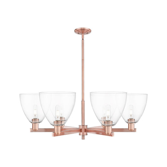 Innovations Bristol 39in 6-Light Chandelier | Industrial Antique Copper Steel and Clear Glass | Dining Room & Living Room | Model 716-6CR-AC-GBD-92