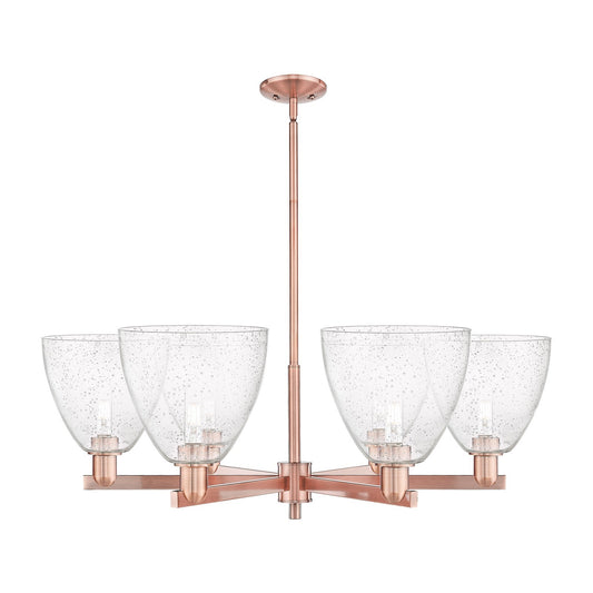 Innovations Bristol 39in 6-Light Chandelier | Industrial Antique Copper Steel and Seedy Glass | Dining Room & Living Room | Model 716-6CR-AC-GBD-94