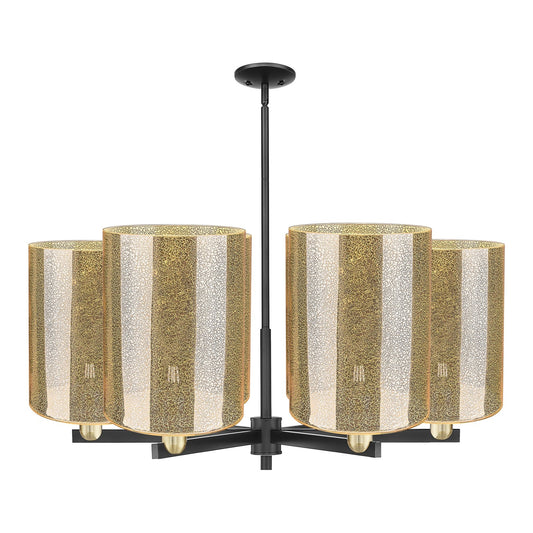 Innovations Cobbleskill 39in 6-Light Chandelier | Industrial Black Antique Brass and Mercury Glass | Dining Room & Living Room | Model 716-6CR-BAB-G116-L