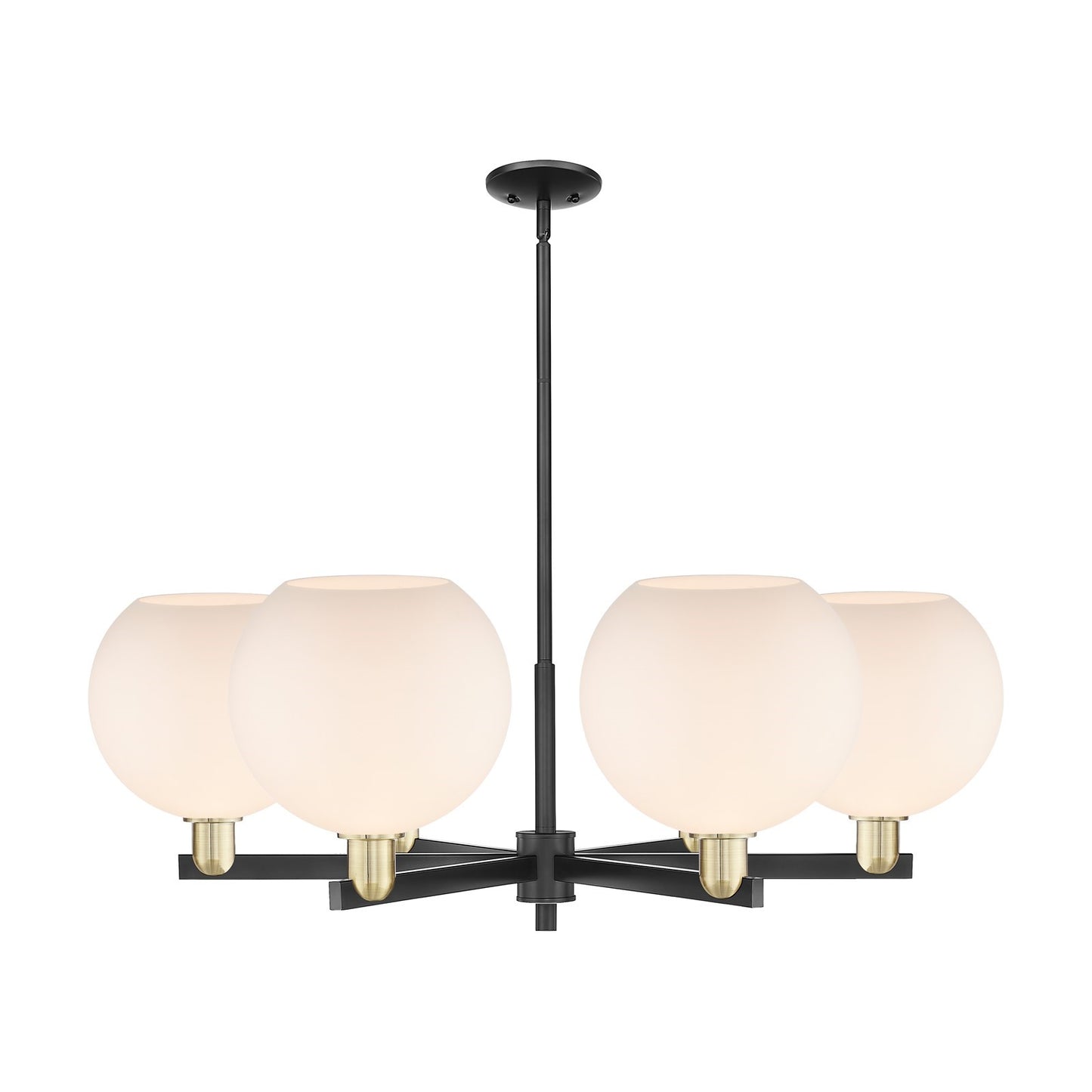 Innovations Athens 40in 6-Light Chandelier | Industrial Black Antique Brass and Matte White Glass | Kitchen Island & Dining | Model 716-6CR-BAB-G121-10