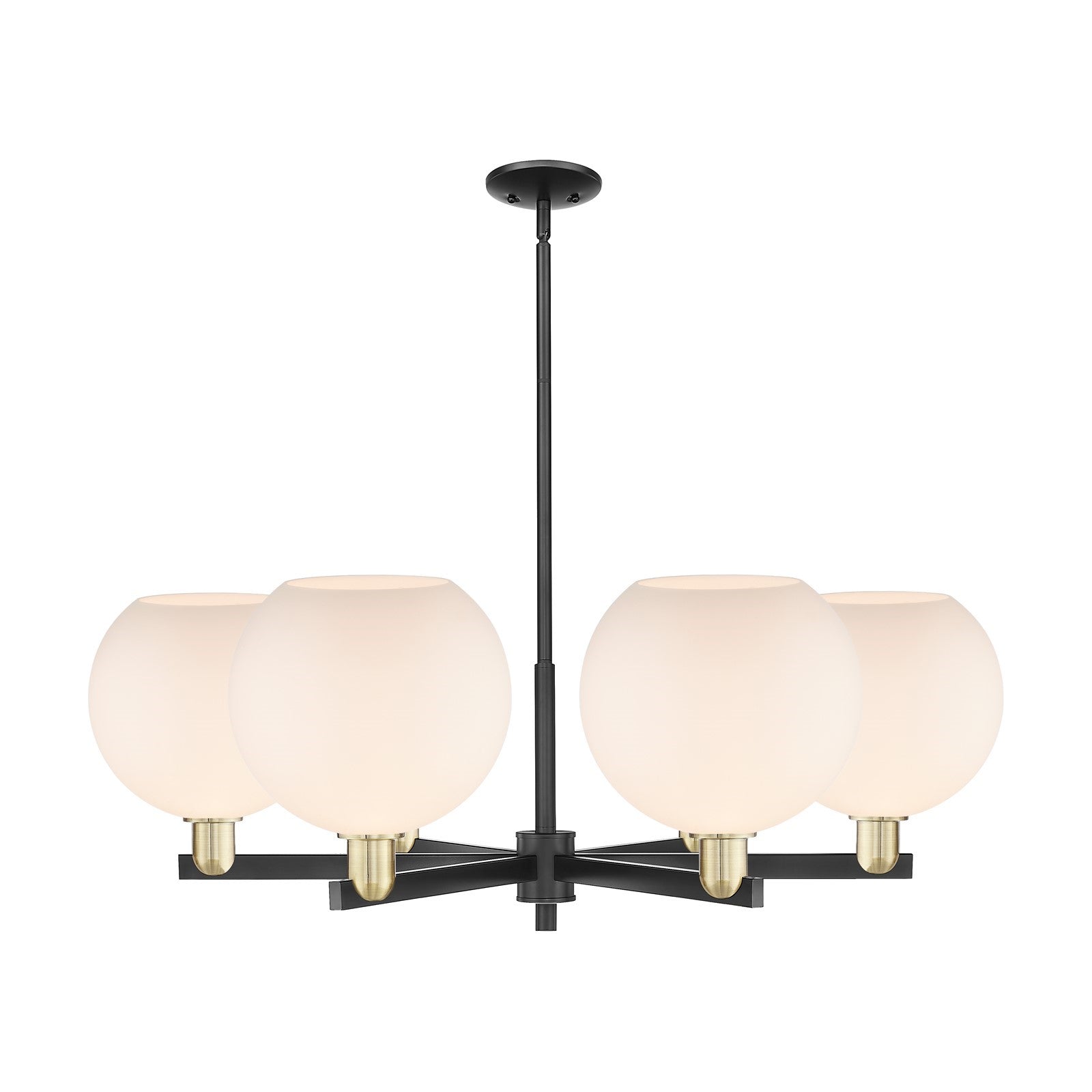 Innovations Athens 40in 6-Light Chandelier | Industrial Black Antique Brass and Matte White Glass | Kitchen Island & Dining | Model 716-6CR-BAB-G121-10