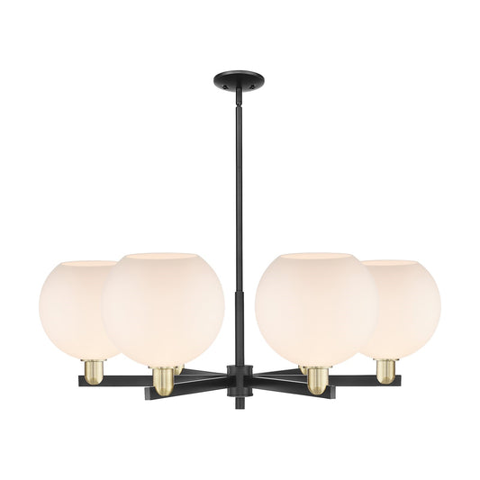 Innovations Athens 40in 6-Light Chandelier | Industrial Black Antique Brass and Matte White Glass | Kitchen Island & Dining | Model 716-6CR-BAB-G121-10