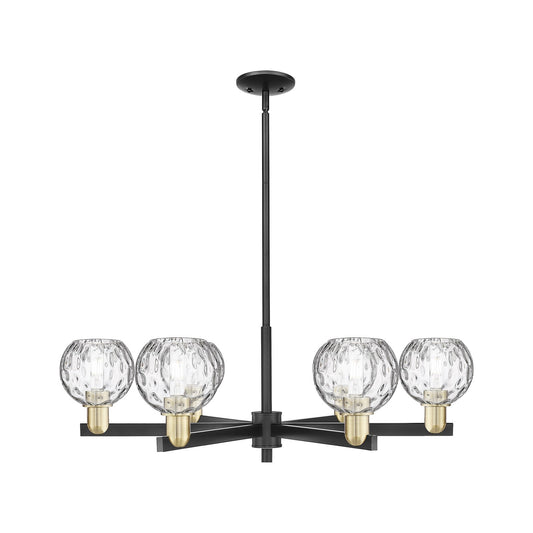 Innovations Athens Water Glass 36in 6-Light Chandelier | Industrial Black Antique Brass and Clear Glass | Kitchen Island & | Model 716-6CR-BAB-G1215-6