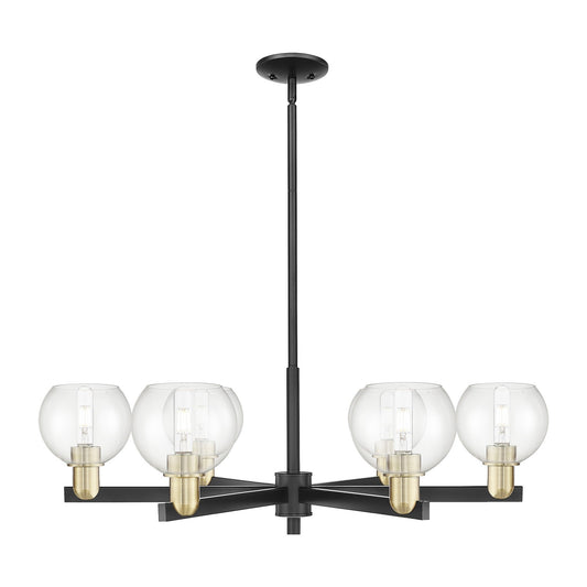 Innovations Athens 36in 6-Light Chandelier | Industrial Black Antique Brass and Clear Glass | Dining Room & Living Room | Model 716-6CR-BAB-G122-6