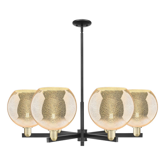 Innovations Athens 40in 6-Light Chandelier | Industrial Black Antique Brass and Mercury Glass | Dining Room & Living Room | Model 716-6CR-BAB-G128-10